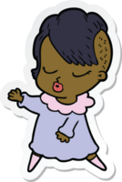 sticker of a cartoon pretty hipster girl png