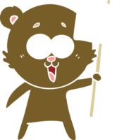 dibujos animados de estilo de color plano de oso de peluche riendo png