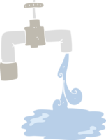 flat color illustration of running faucet png