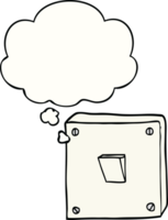 cartoon light switch with thought bubble png