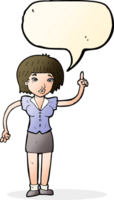 cartoon woman with idea with speech bubble png