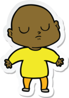 sticker of a cartoon bald man png