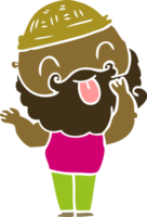 hombre con barba sacando la lengua png