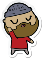 sticker of a cute cartoon man with beard png