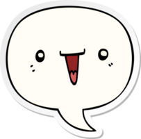 cute cartoon face with speech bubble sticker png