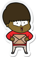 sticker of a cartoon happy boy png