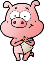 glückliches Cartoon-Schwein mit Süßigkeiten png