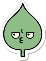 sticker of a cute cartoon expressional leaf png