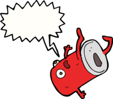 cartoon old drinks can with speech bubble png