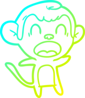 frio gradiente linha desenhando do uma gritando desenho animado macaco png