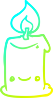 cold gradient line drawing of a cartoon candle png