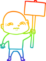 arco iris degradado línea dibujo de un dibujos animados nervioso hombre png