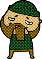 cartoon worried man with beard png