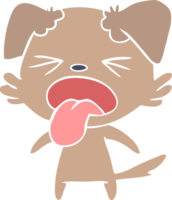 flat color style cartoon disgusted dog png