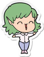 sticker of a cartoon elf girl png