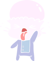 disgusted flat color style cartoon alien png