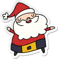 adesivo desenho animado ilustração kawaii do santa claus png