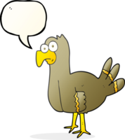 hand drawn speech bubble cartoon bird png