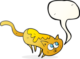 mano disegnato discorso bolla cartone animato gatto png