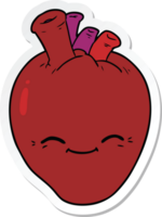 pegatina de un corazón feliz de dibujos animados png