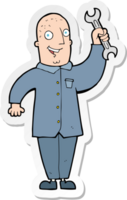 sticker of a cartoon mechanic png