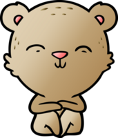 happy cartoon bear sitting png