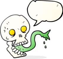 hand drawn speech bubble cartoon spooky halloween skull png