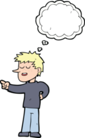 cartoon man pointing with thought bubble png