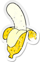 distressed sticker of a cartoon banana png