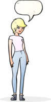 cartoon modern attractive woman with speech bubble png