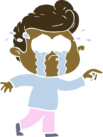 flat color style cartoon crying man png