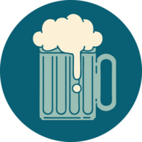 iconic tattoo style image of a beer tankard png