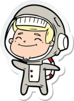 sticker of a happy cartoon astronaut png