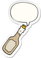 cartone animato birra bottiglia con discorso bolla etichetta png