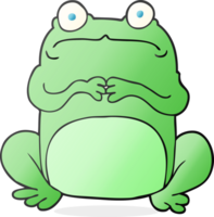 hand drawn cartoon nervous frog png