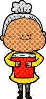 anciana feliz de dibujos animados png