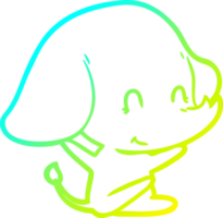 du froid pente ligne dessin de une mignonne dessin animé l'éléphant png