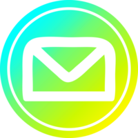 envelope letter circular icon with cool gradient finish png