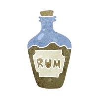 Hand retro Karikatur Rum Flasche png