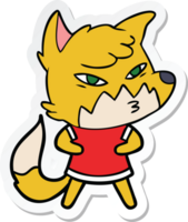 sticker of a clever cartoon fox png