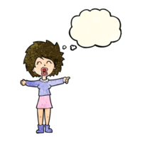 cartoon stressed out woman talking with thought bubble png