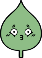 cute cartoon of a expressional leaf png