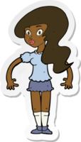 sticker of a cartoon pretty woman png