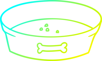 cold gradient line drawing of a cartoon empty dog food bowl png