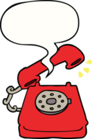 Cartoon klingelndes Telefon mit Sprechblase png