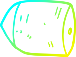 cold gradient line drawing of a cartoon bullet png