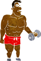 cartoon man lifting weights png