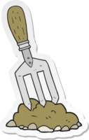 sticker of a cartoon garden fork png