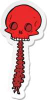 sticker of a spooky cartoon sull and spine png