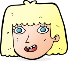 cartoon happy female face png